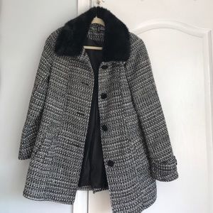 Beautiful Tweed faux fur coat